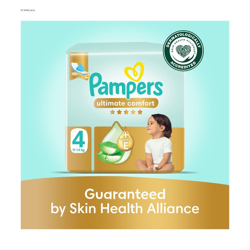 Pampers - Ultimate Comfort Taped Diapers - Giant Saving Box - Size 4 - 9-14 kg - 100 Pcs