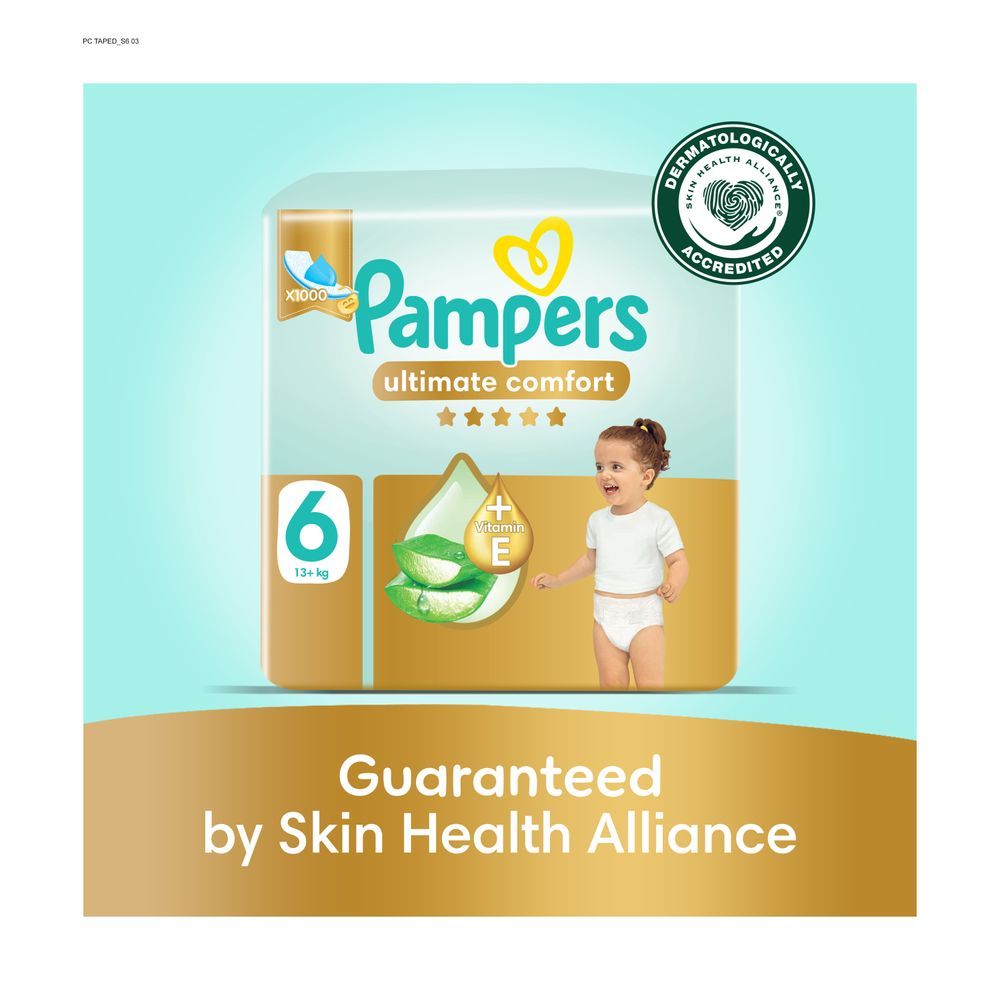 Pampers - Ultimate Comfort Taped Diapers - Giant Saving Box - Size 6 - 13 Plus kg - 60 Pcs