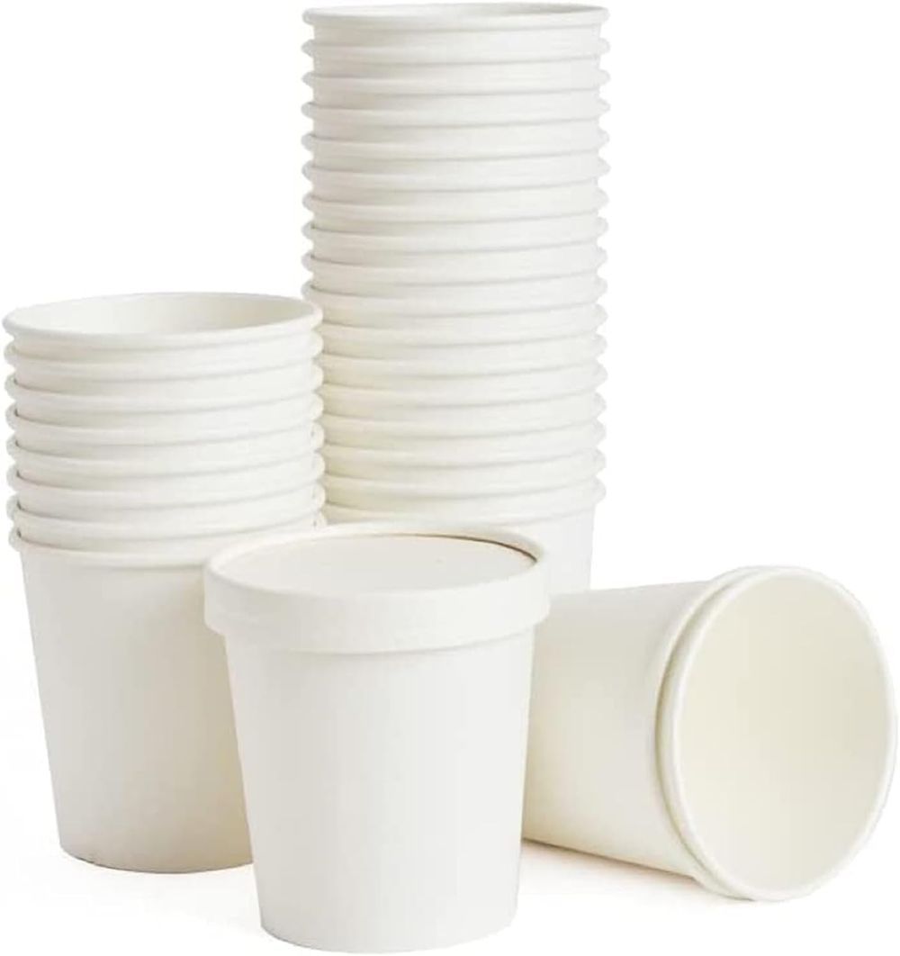 Ecoway - Disposable Paper Cups - 946ml - Pack of 50 - White