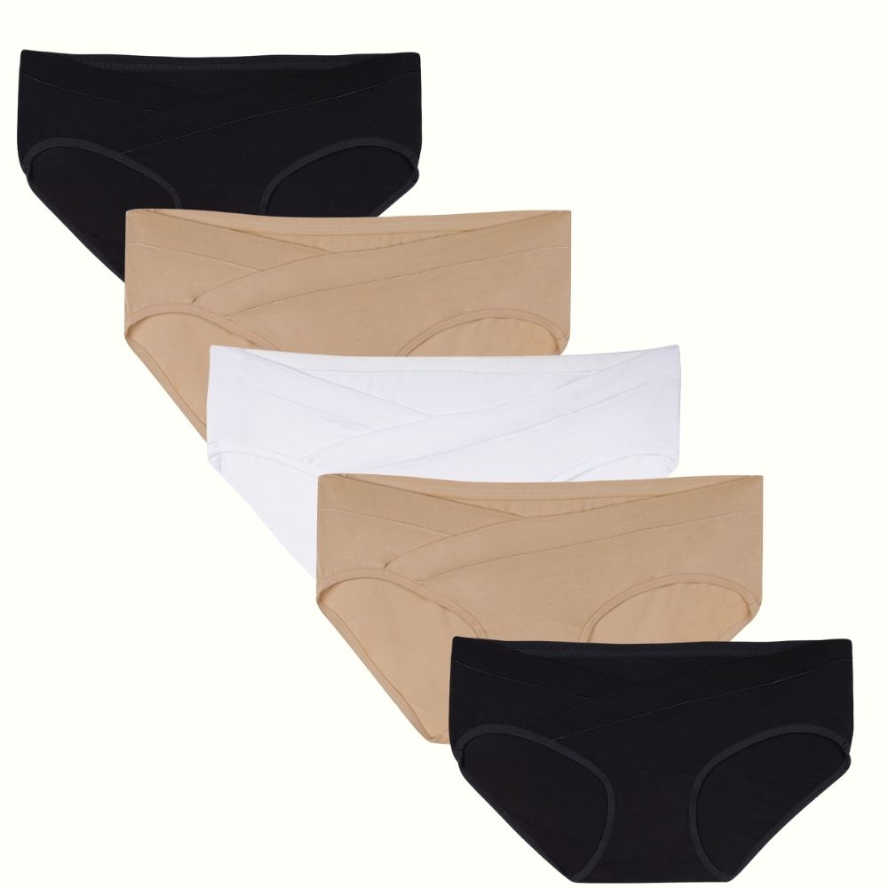 Tummy - Bamboo Cotton Low Waist Maternity Panty - Pack of 5