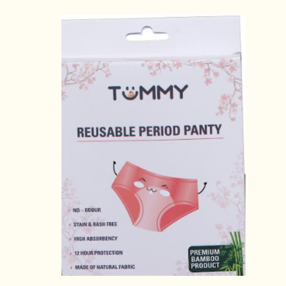 Tummy - Bamboo Cotton Reusable Period Panty - 1 Pc - Black