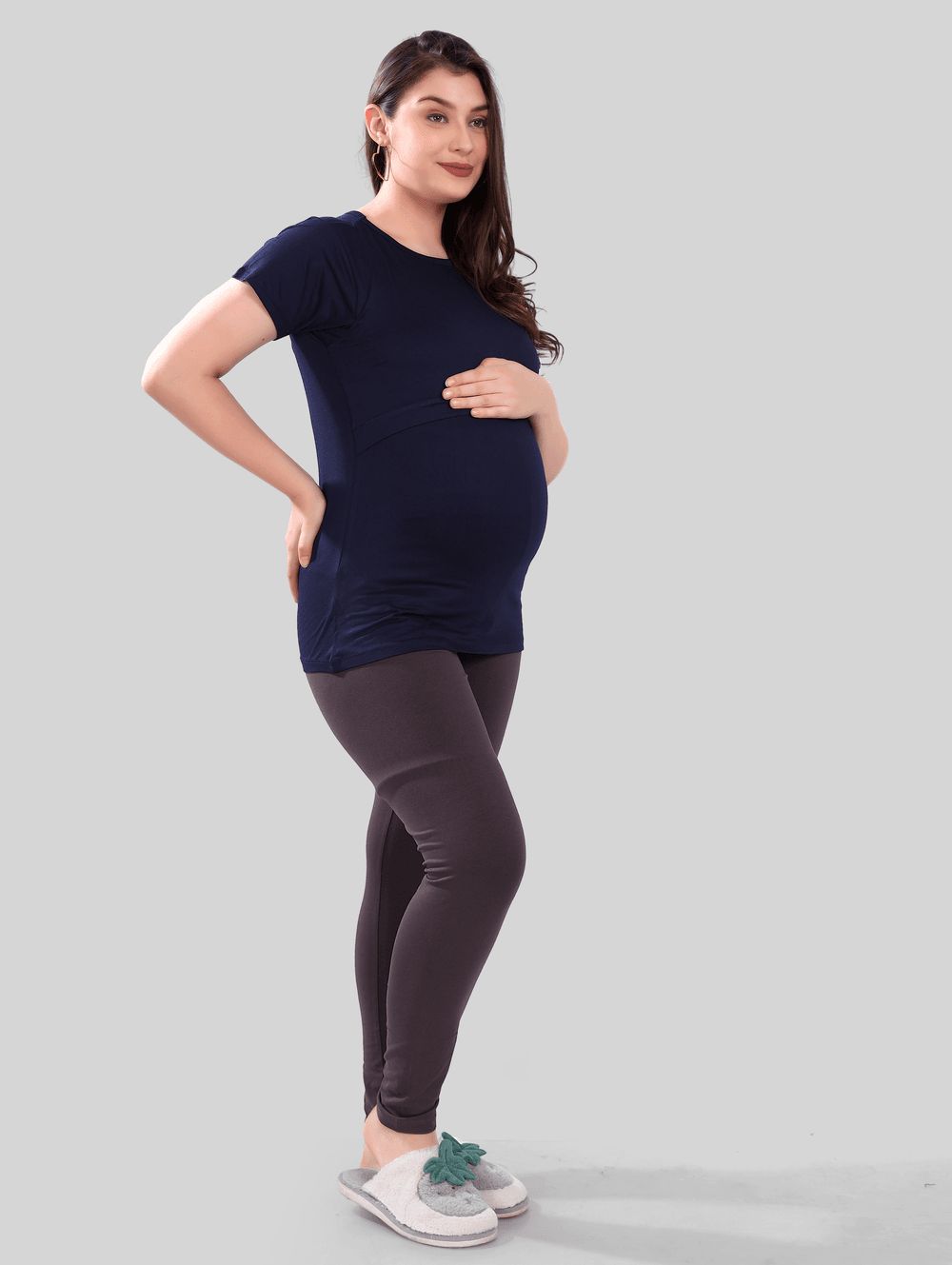 Tummy - Maternity And Nursing Pull-On Top - Blue