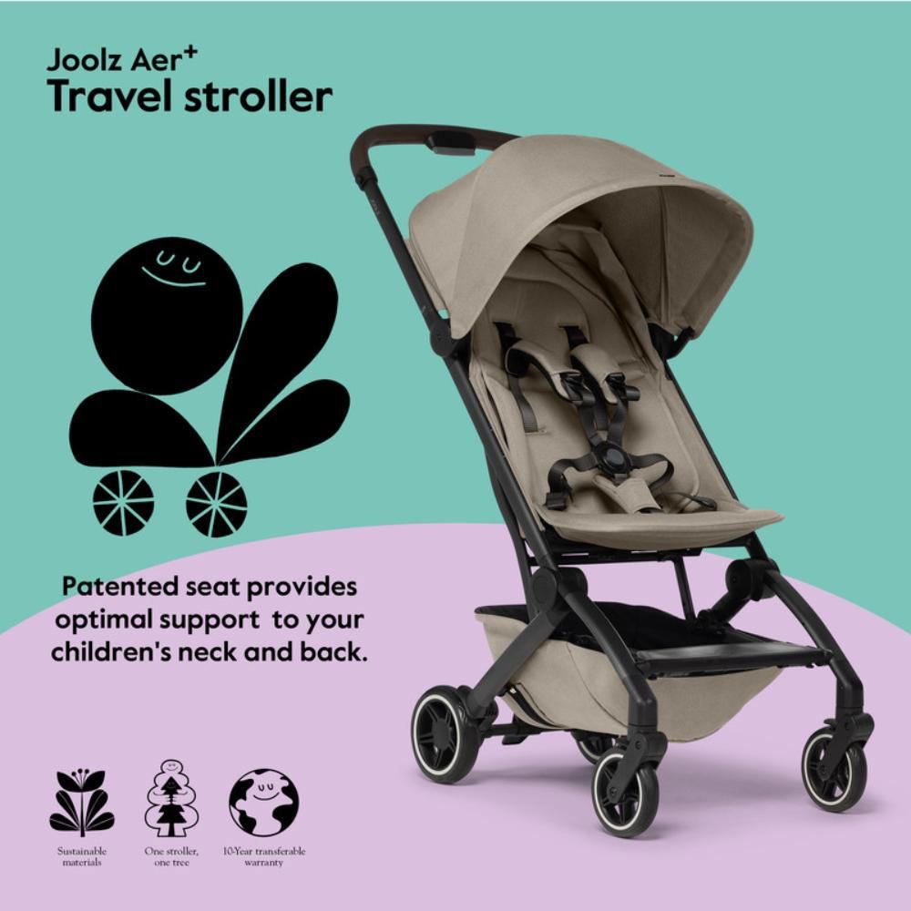 Joolz - AER+ Lightweight & Compact Travel Stroller - Sandy Taupe