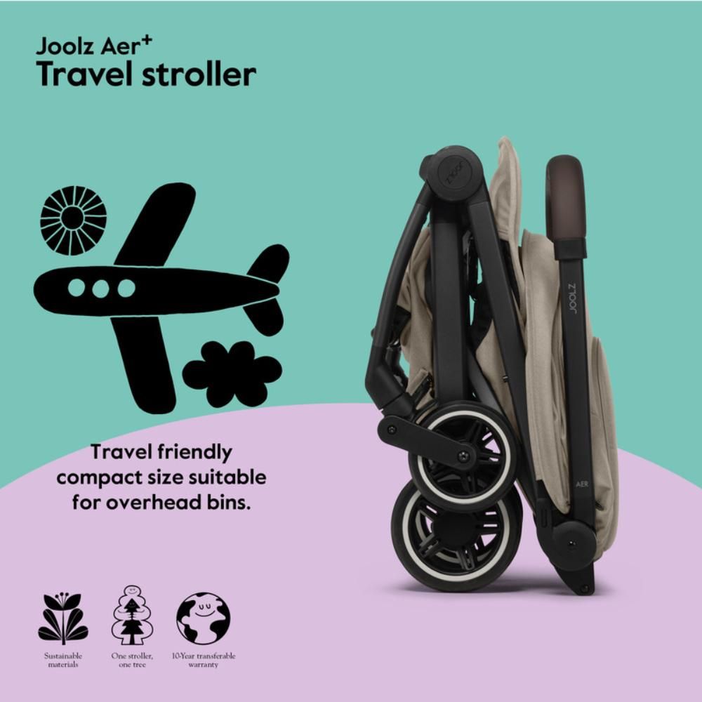 Joolz - AER+ Lightweight & Compact Travel Stroller - Sandy Taupe