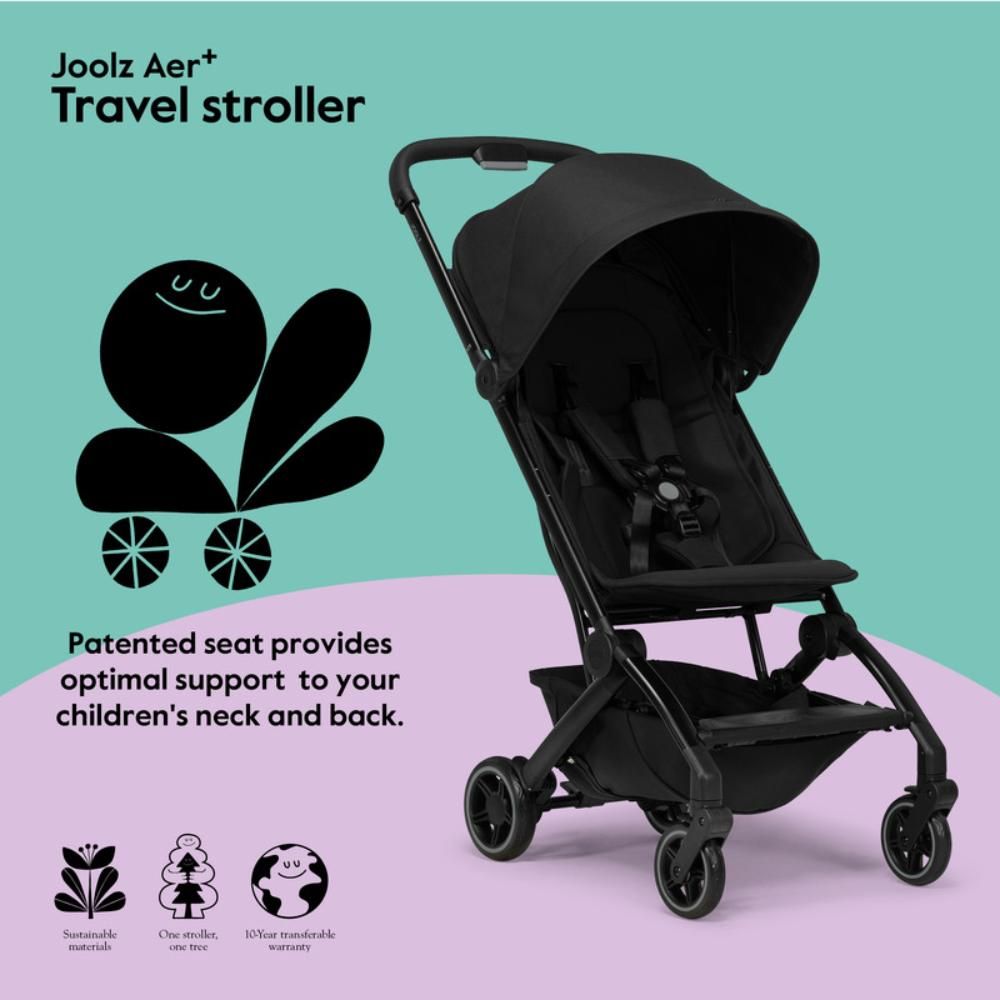 Joolz - AER+ Lightweight & Compact Travel Stroller - Space Black