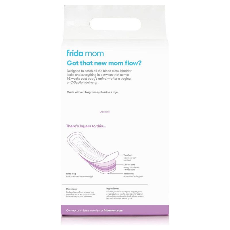 Frida Mom - Postpartum Pads - Leak Proof Feminine Care 6 Layers Maxi Pads - 18pcs