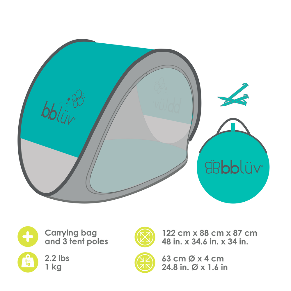 BBLuv - Sunkito Anti-UV Play Tent - Teal