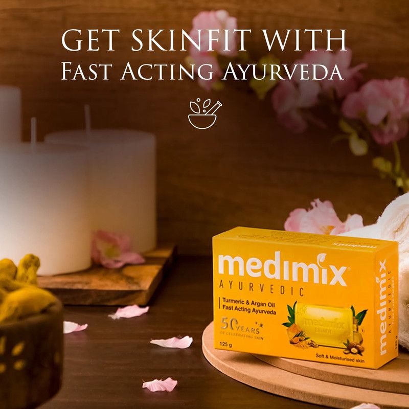 Medimix - Ayurvedic Turmeric And Argan Oil Soap - Pack of 5 - 125 gm