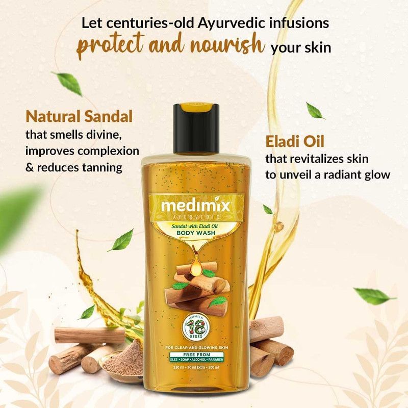 Medimix - Ayurvedic Sandal With Eladi Oil Body Wash - 300 ml