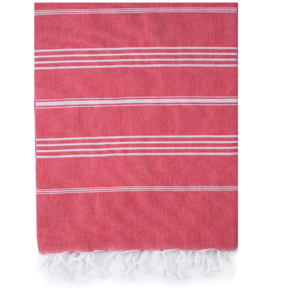 Hammam Corner - The Line Beach Towel - Red