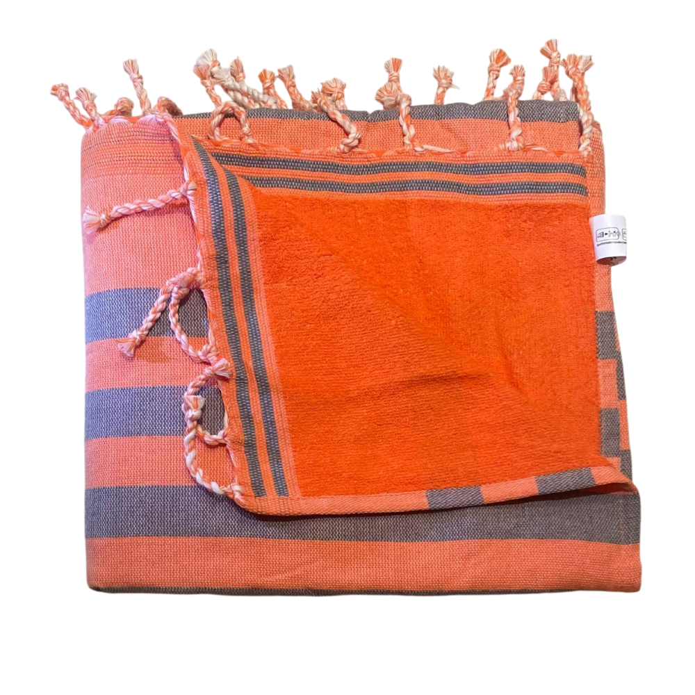 Hammam Corner - Nautical Charm Beach Towel - Orange