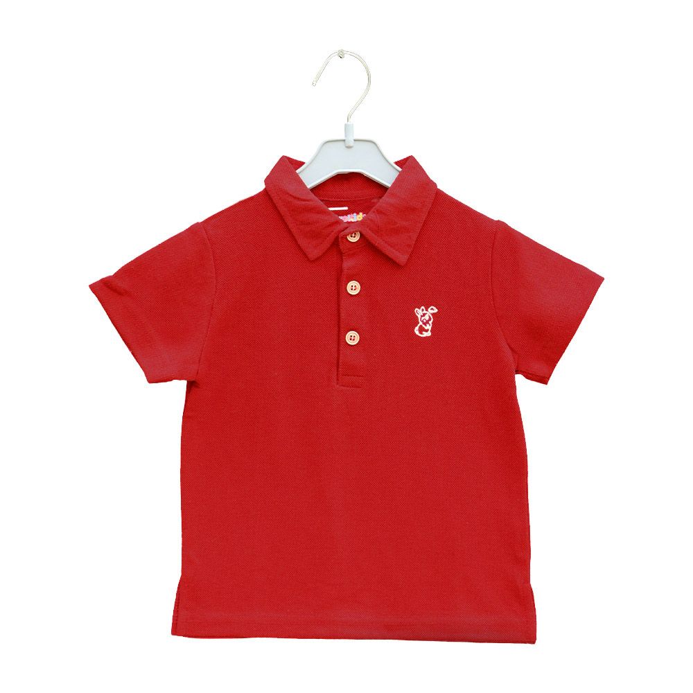 Prokids - Kids Button Up Polo Shirt - Red