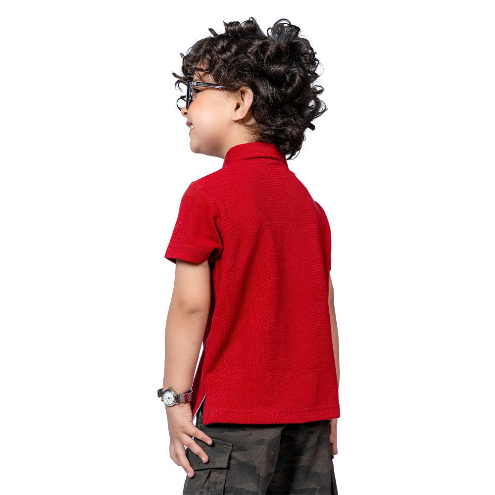 Prokids - Kids Button Up Polo Shirt - Red