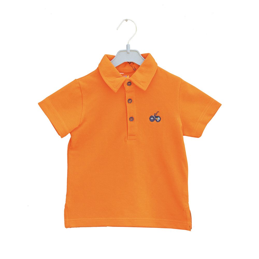 Prokids - Kids Button Up Game Board Embroidery Polo Shirt - Orange