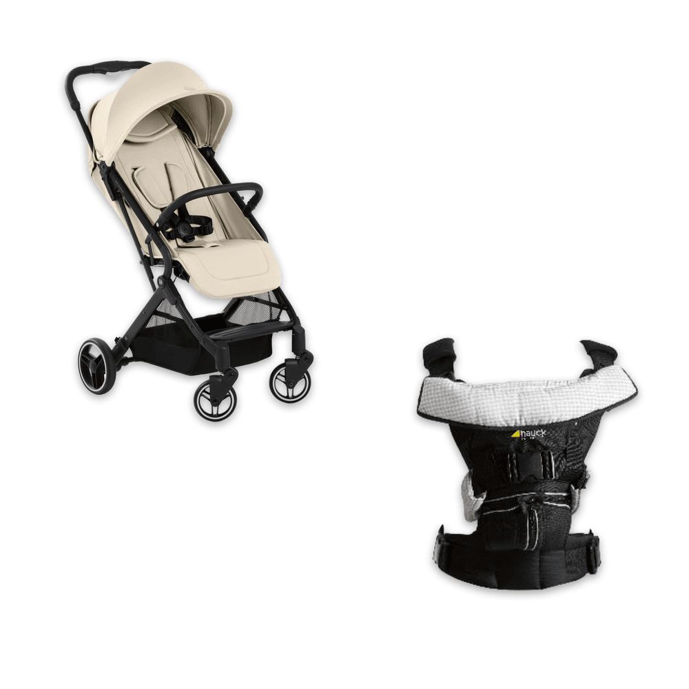 Hauck - Travel N Care Stroller - Plus Vanilla And 4 Way Baby Carrier - Black