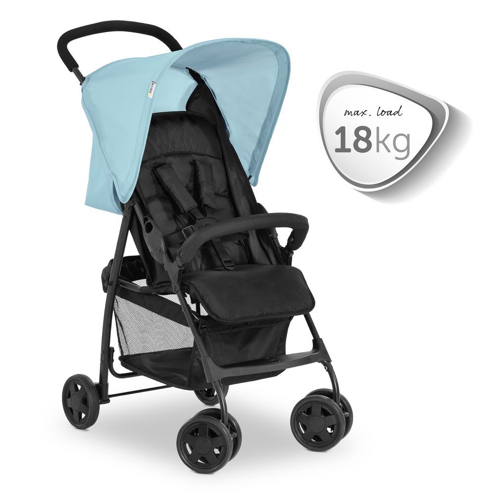 Hauck - Sport Lightweight Stroller - Blue And Alpha Bouncer - Melange Charcoal