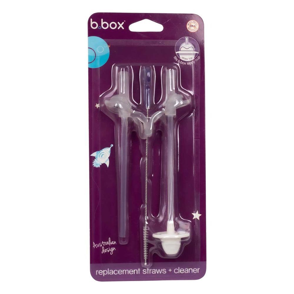 B.box - Sippy Cup Replacement Straw And Cleaner Set - 3pcs