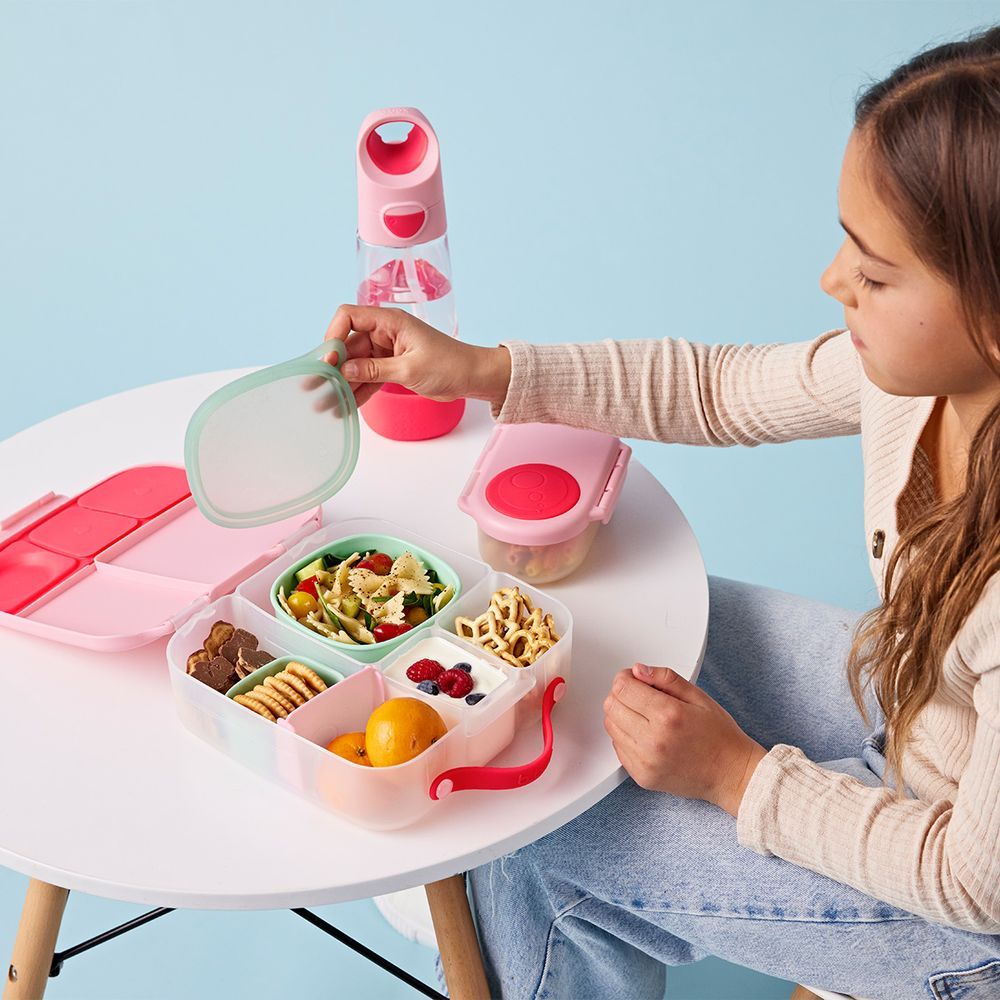 B.box - 2 Compartment Lunch Time Snack Box - Flamingo Fizz