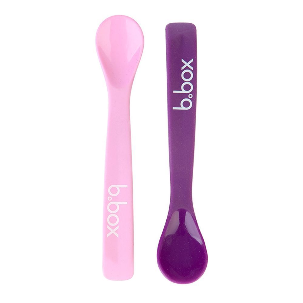 B.box - Toddler Silicone Spoon - Pink/Purple - 15 cm - 2pcs