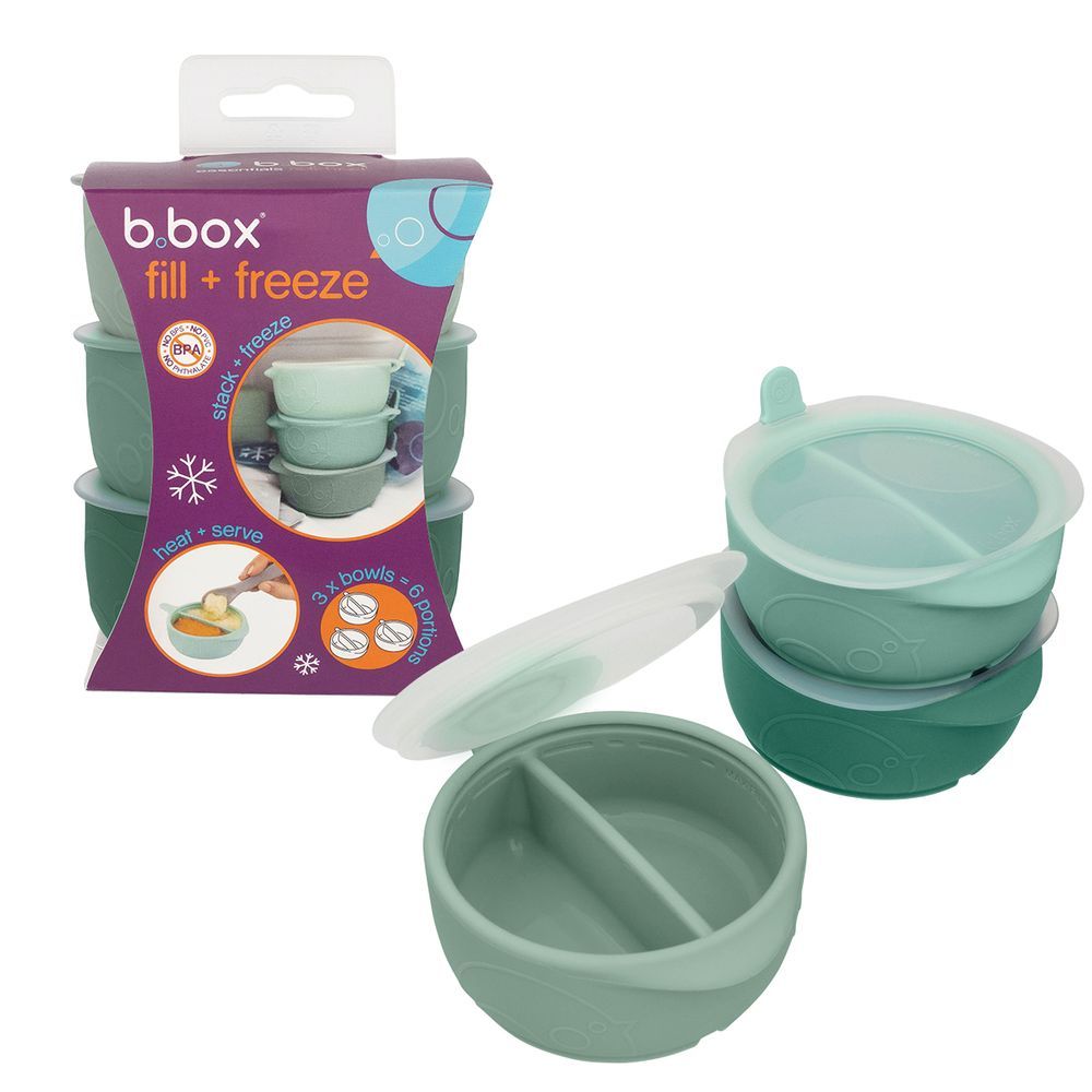 B.box - Fill And Freeze Stackable Food Storage Container - 85 ml - 3pcs