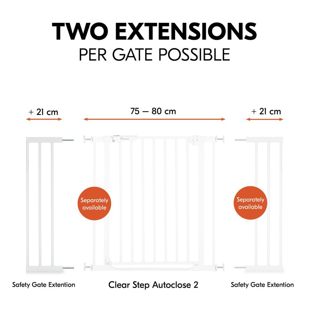 Hauck - Child Safety Gate Extension Only - White - 21 cm