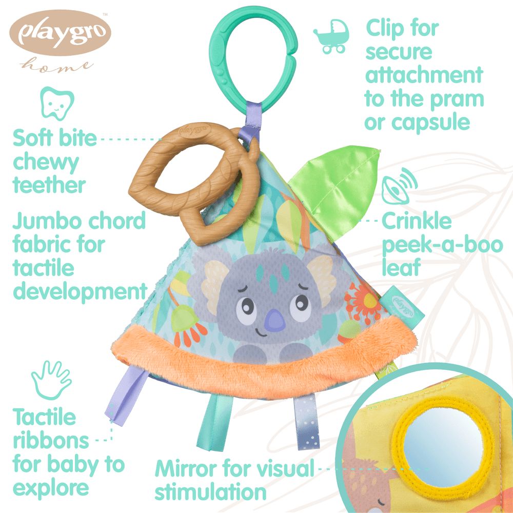 Playgro - Fauna Friends Clip And Chew Sensory Book Teether