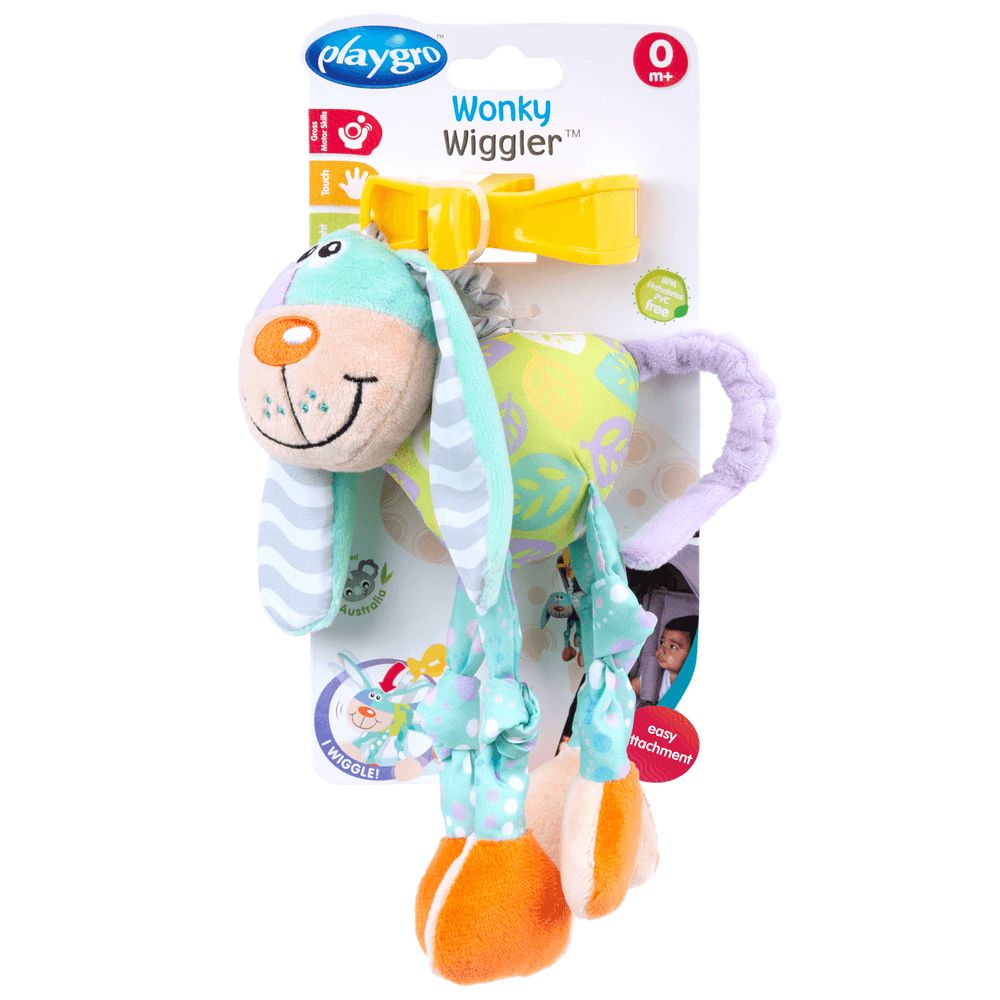 Playgro - Wonky Wiggler Clip-On Plush Toy