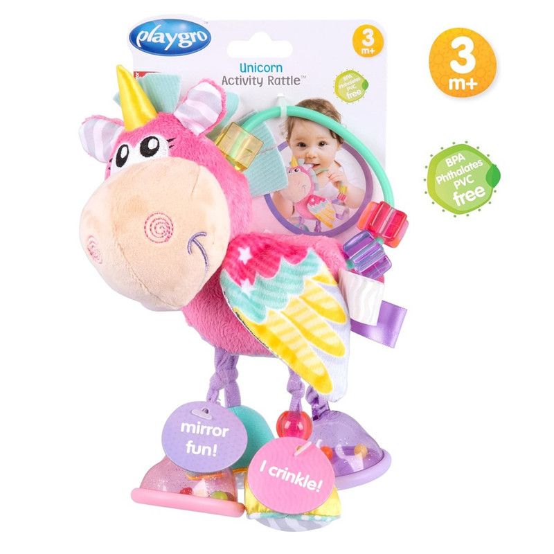 Playgro - Unicorn Activity Rattle & Teether