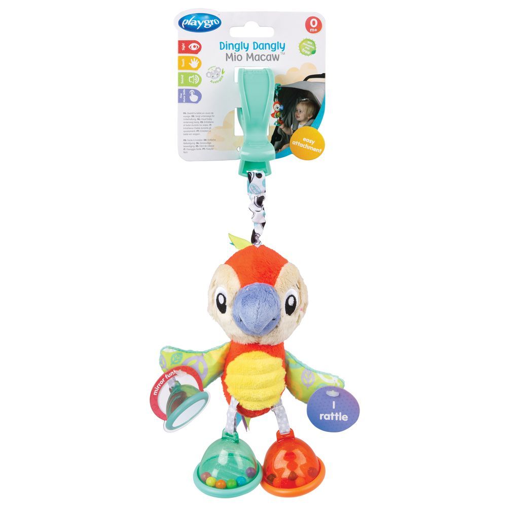 Playgro - Dingly Dangly Mio Macaw Teether Rattle Toy