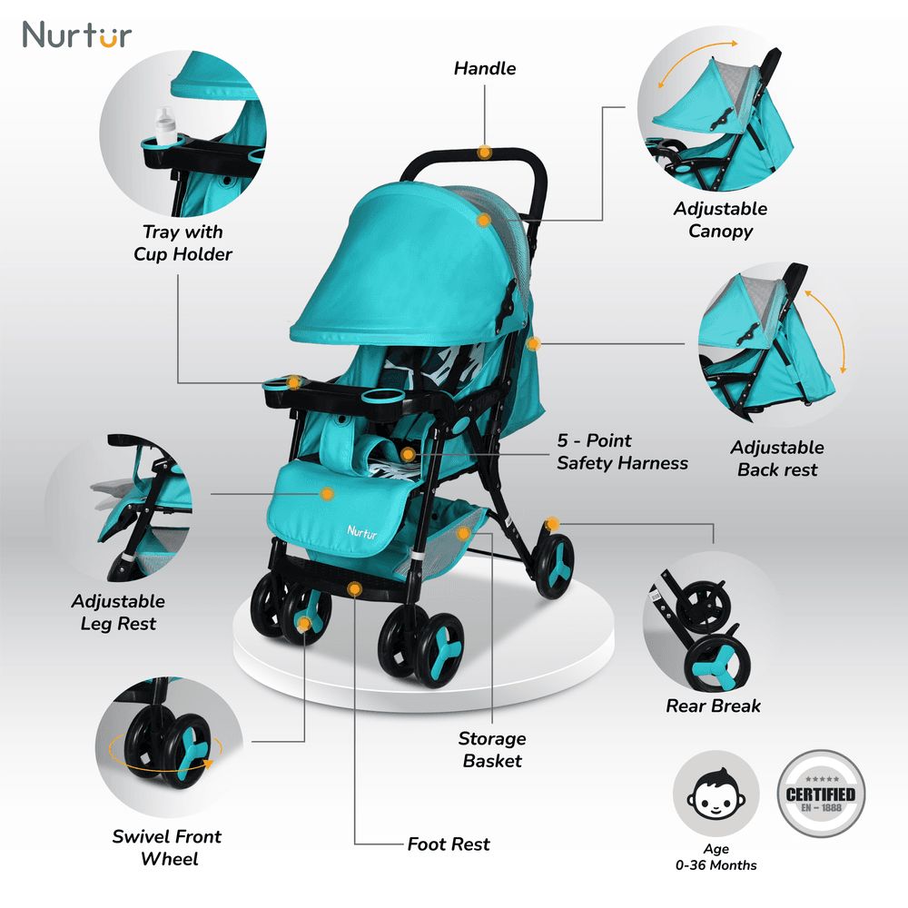 Nurtur - Ryder Lightweight Baby Stroller - Light Pine