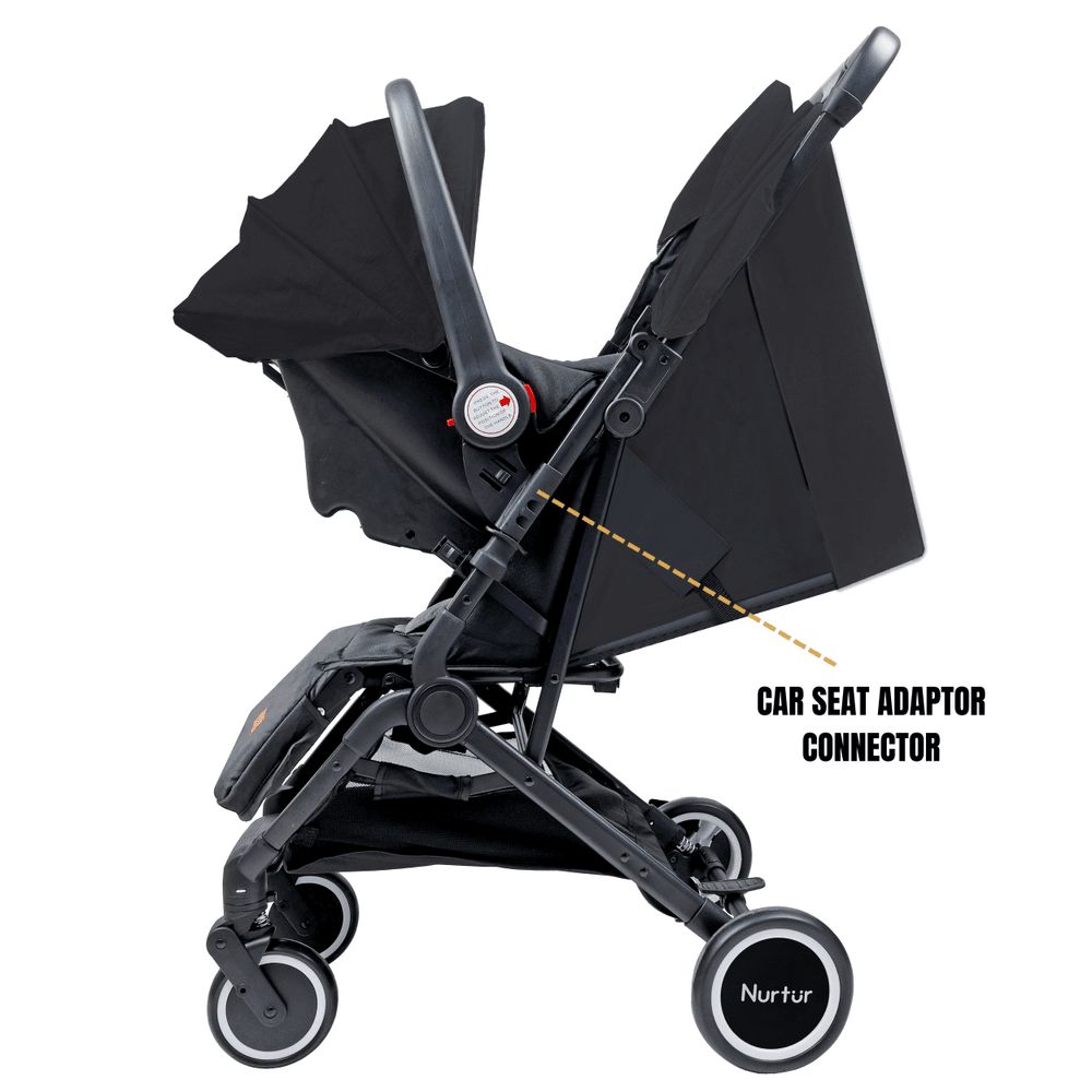 Nurtur - Baby Travel Combo - Stroller With Baby Carrier - Black