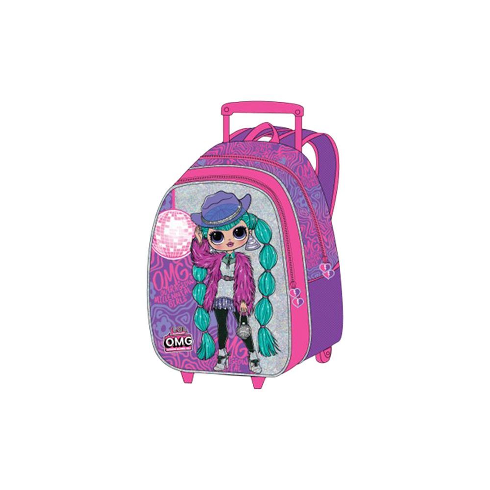 MGA - LOL OMG Kids 5-in-1 Box Set W/ 18" - Trolley School Bag, Water Bottle, Lunch Box, Lunch Bag & Pencil Case - Pink