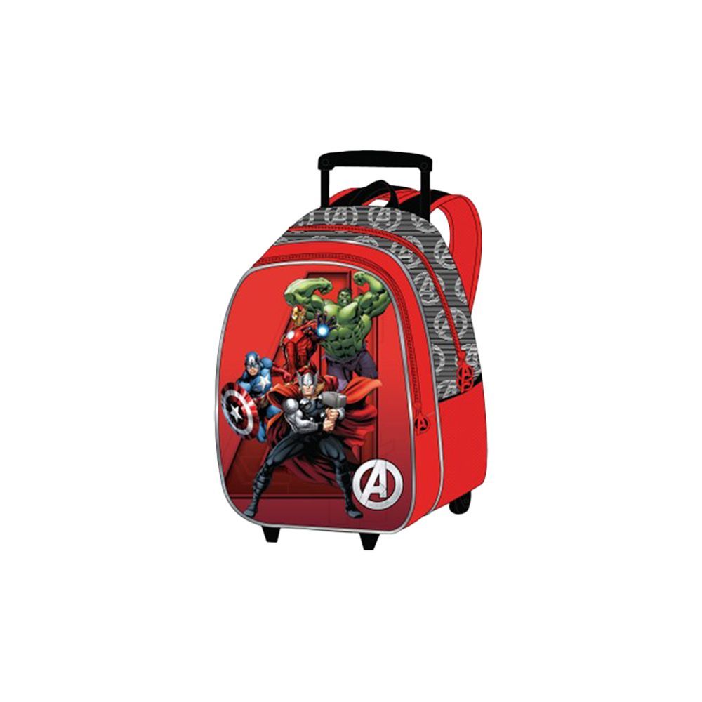 Marvel - Avengers Kids 5-in-1 Box Set W/ 18" - Trolley School Bag, Water Bottle, Lunch Box, Lunch Bag & Pencil Case