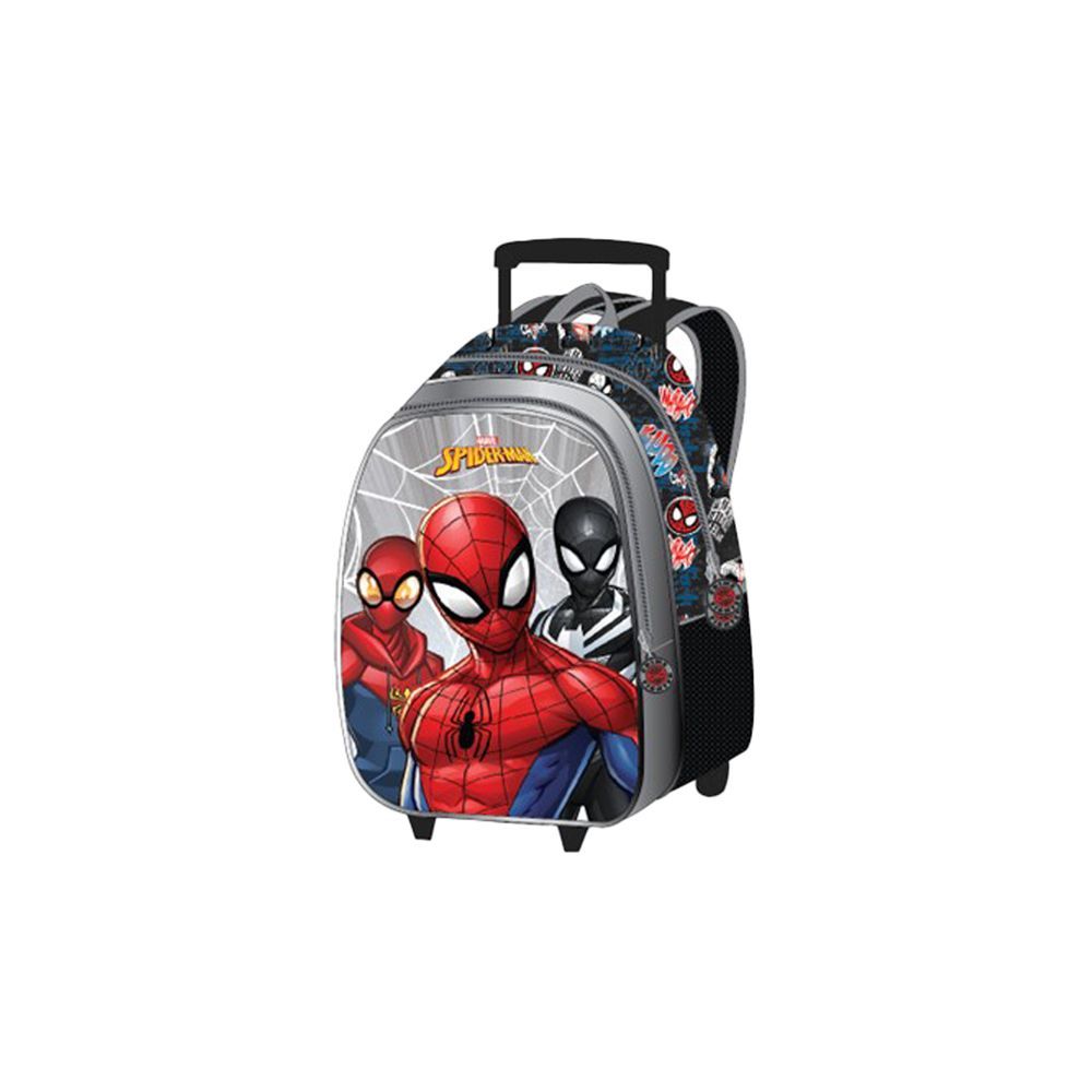 Marvel - Spider Man Multiverse Kids 5-in-1 Box Set W/ 18" - Trolley School Bag, Water Bottle, Lunch Box, Lunch Bag & Pencil Case