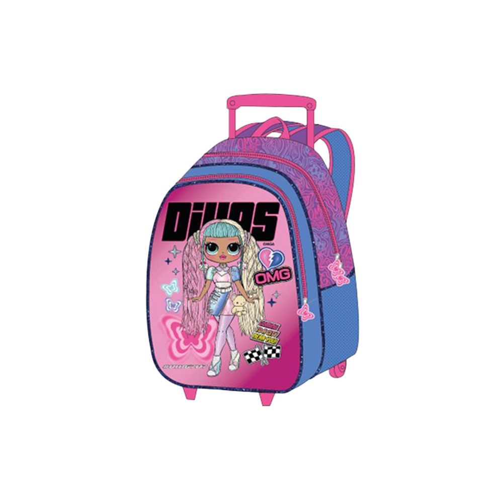 MGA - LOL-OMG Kids 3-in-1 Box Set W/ 18" - Trolley School Bag, Lunch Bag & Pencil Case - Pink