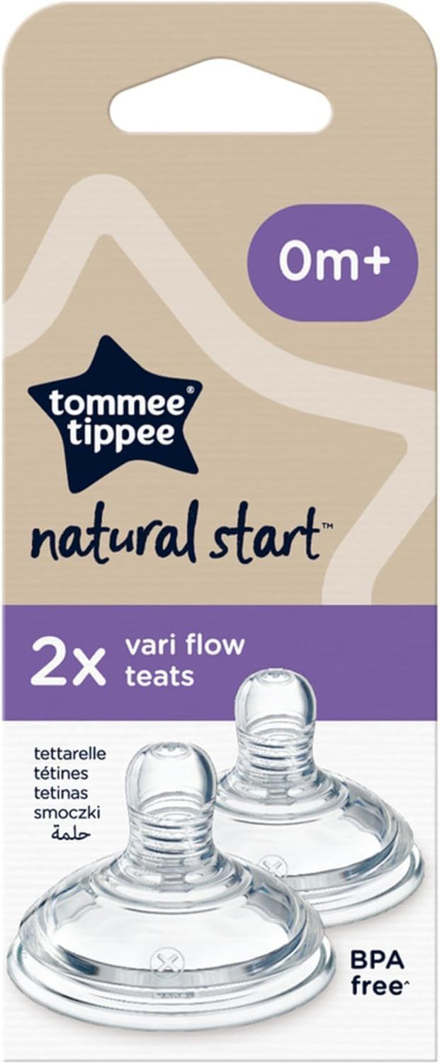 Tommee Tippee - Natural Start Baby Bottle Teats - Clear - Pack of 2