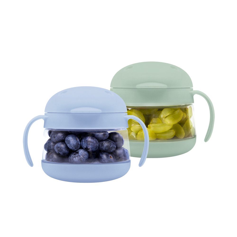 Ubbi - Tweat Snack Container Set - Sage/Blue - 2 Pcs - 250 ml