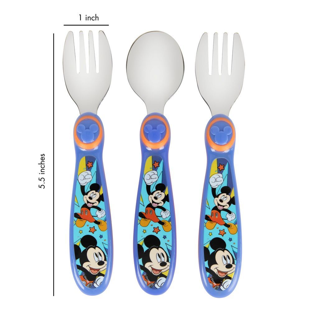 The First Years - Mickey Sculpted Flatware Set - 3 pcs