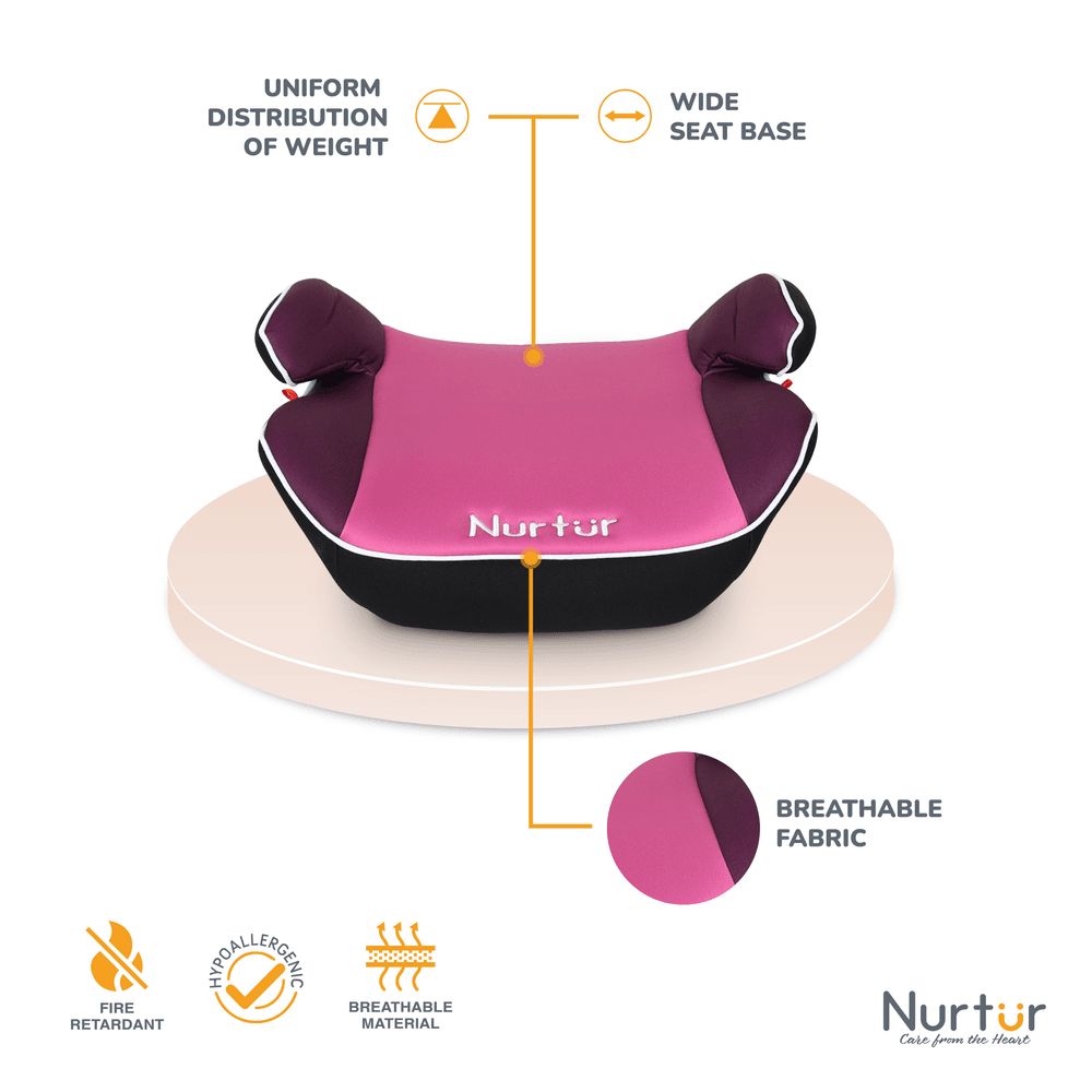 نيرتور - مقعد معزز للأطفال نوفا - وردي/أسود