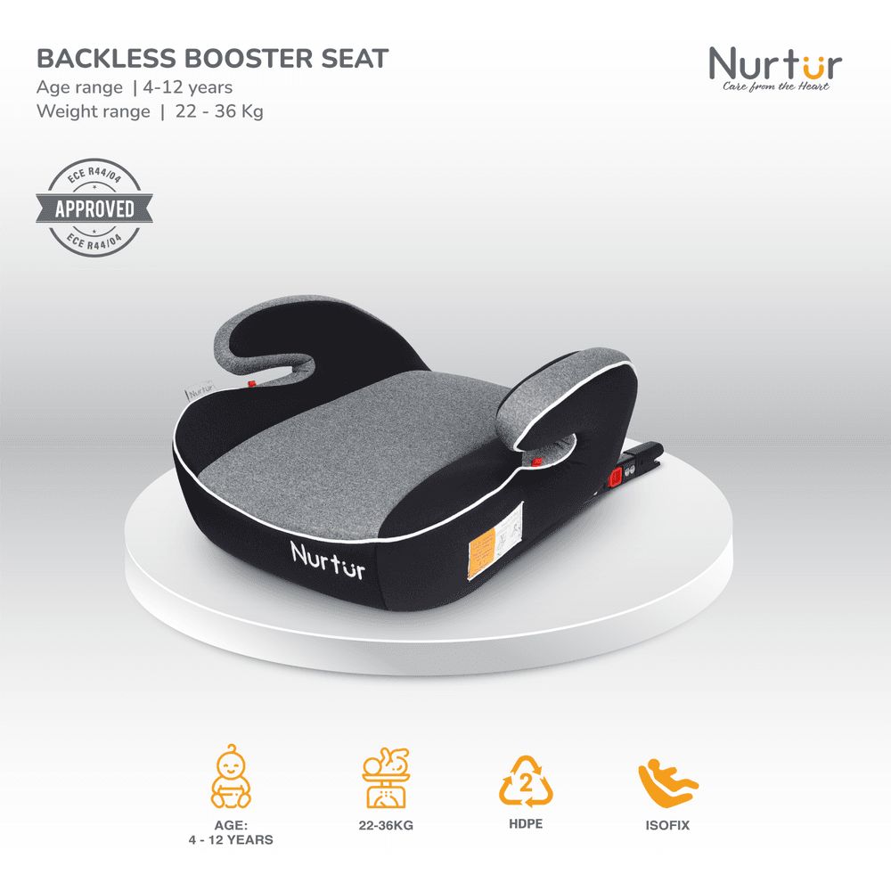 Nurtur - Enzo Kids Booster Seat - Light Grey/Black