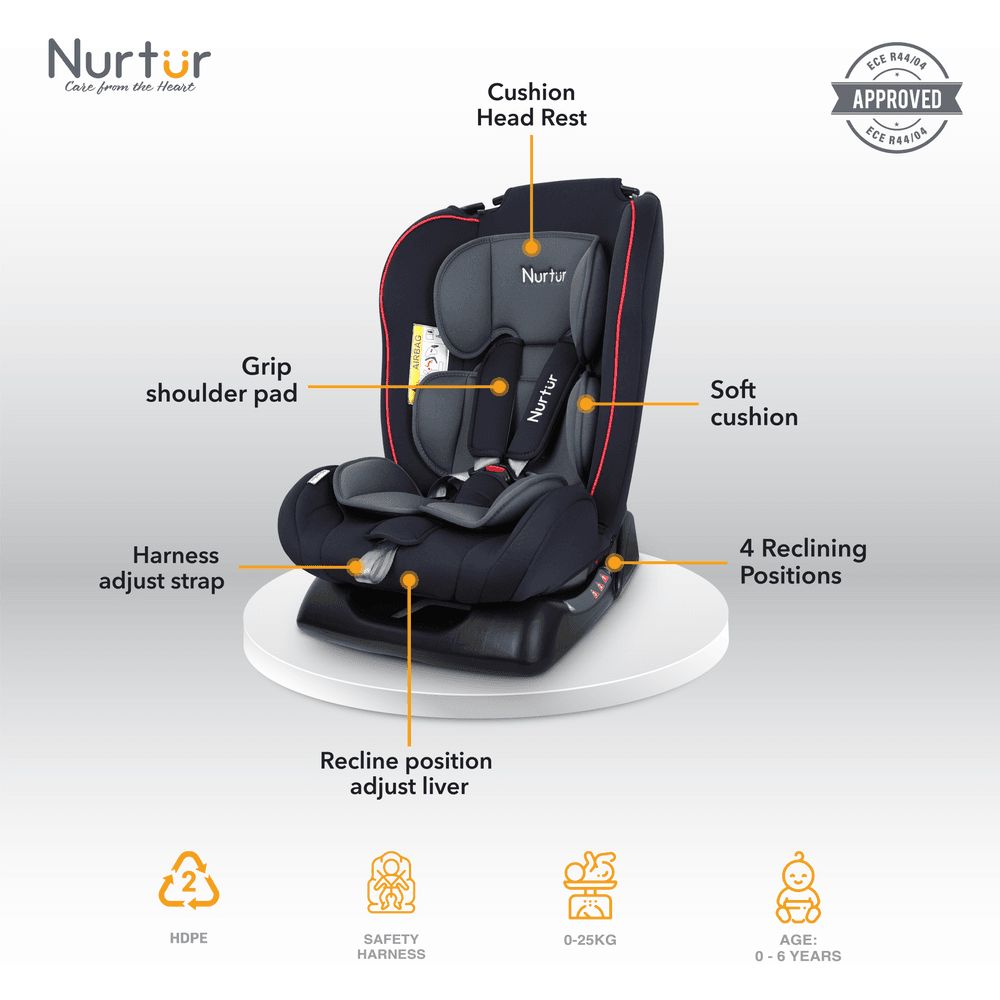 Nurtur - 3-In-1 Bruno Baby Car Seat - Black/Red