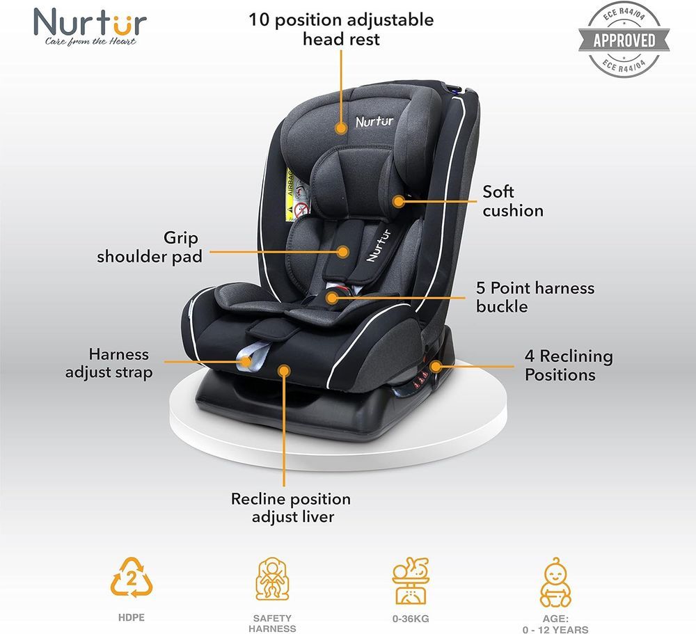 Nurtur - 4-In-1 Otto Car Seat - Dark Knight Black