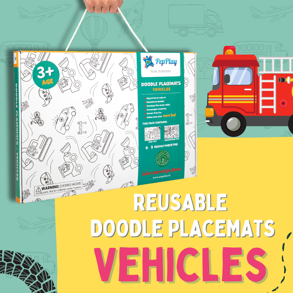 PepPlay - Doodle Placemats - Vehicels series