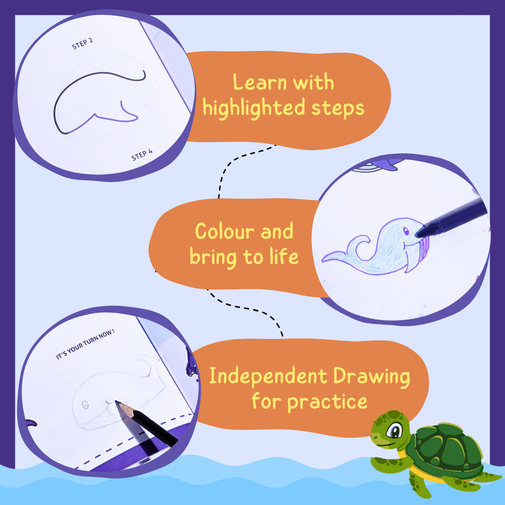 PepPlay - Step By Step Drawing Book - Mystical Marine Life