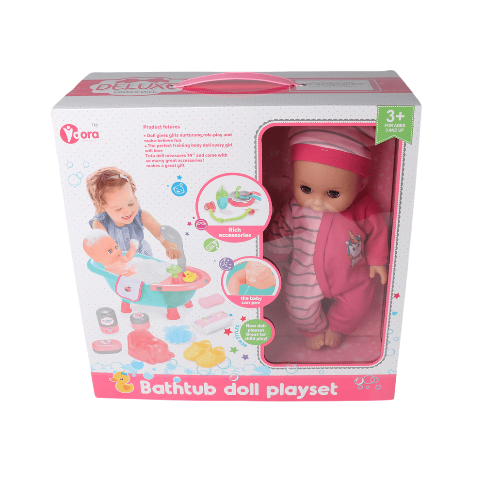 Vdora Dolls - Baby Doll Shower Playset - 14 Inch