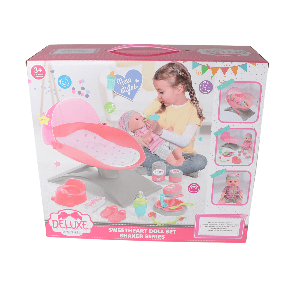 Vdora Dolls - Baby Doll Cradle Playset - 14 Inch