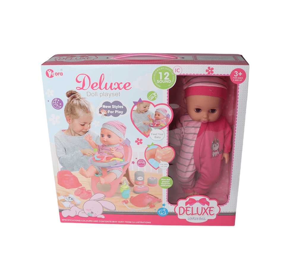 Vdora Dolls - Baby Doll Feeding Playset 14Pcs A - 14 Inch