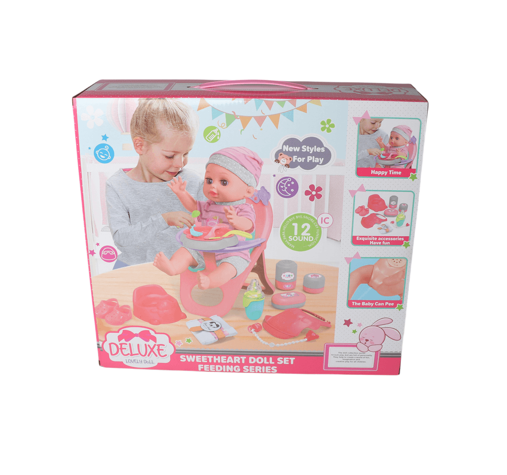 Vdora Dolls - Baby Doll Feeding Playset 14Pcs A - 14 Inch