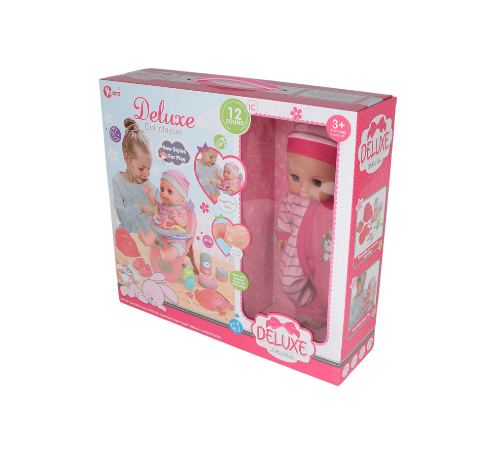 Vdora Dolls - Baby Doll Feeding Playset 14Pcs A - 14 Inch