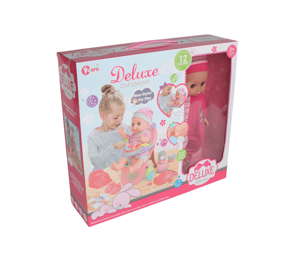 Vdora Dolls - Baby Doll Feeding Playset 14Pcs A - 14 Inch